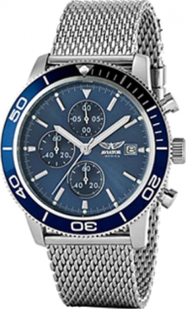 Jam Aviator dengan tali mesh